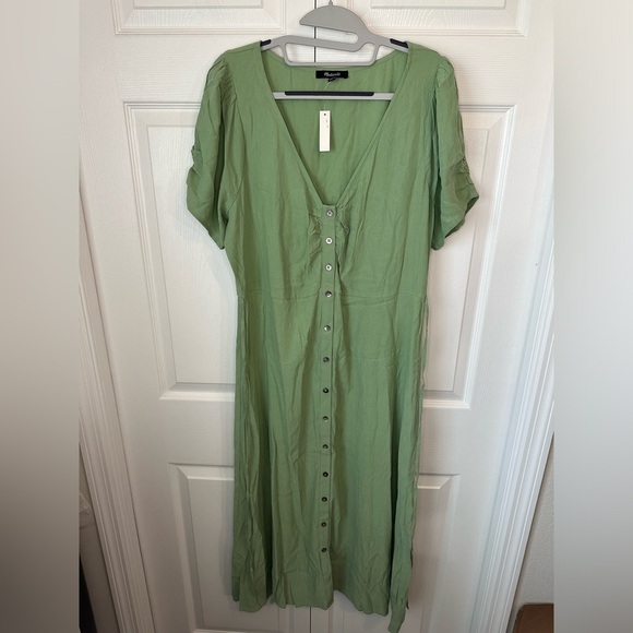 Madewell Leedra Button Front Midi Dress Size 12 - Picture 10 of 10